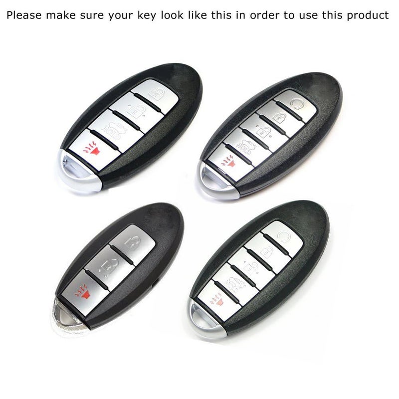 iJDMTOY Genuine Carbon Fiber Custom SK/GT-R Style Large Key Fob Protective Case w/Sports Red Aluminum Trim, Compatible with Nissan or Infiniti Oval Shape Keyless Entry Remote - Image 2